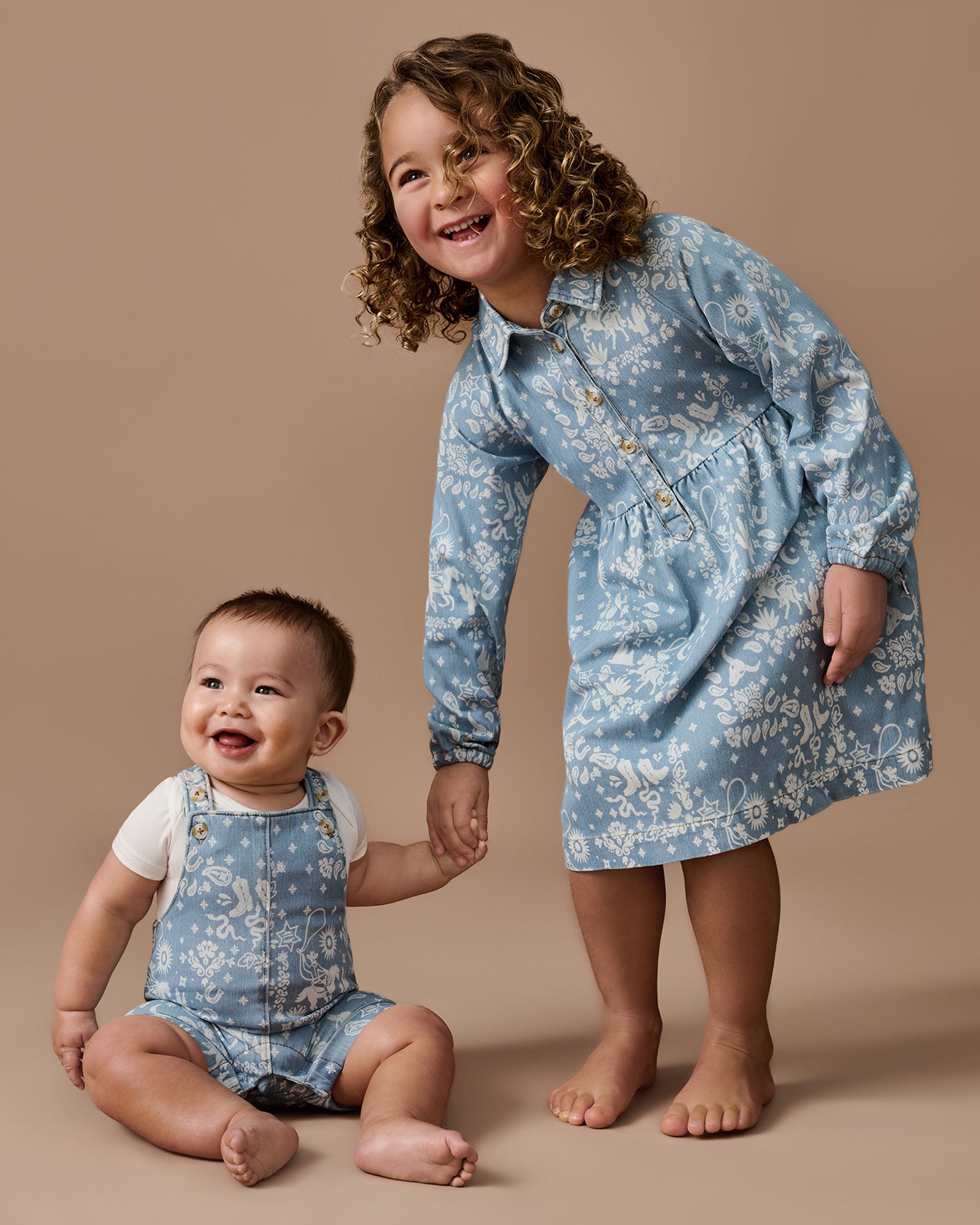 Bandana Blues Denim Shorty Overall Romper - Image 5