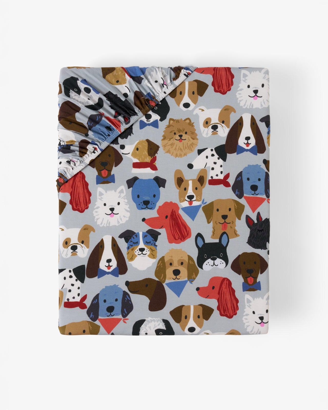 Gray Puppy Parade Fitted Crib Sheet