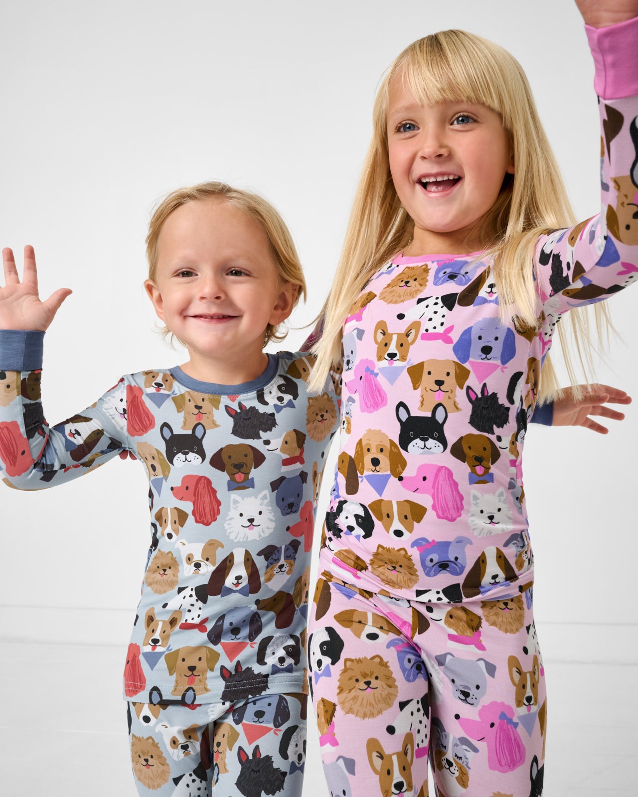 Gray Puppy Parade Two-Piece Pajama Set - Image 3