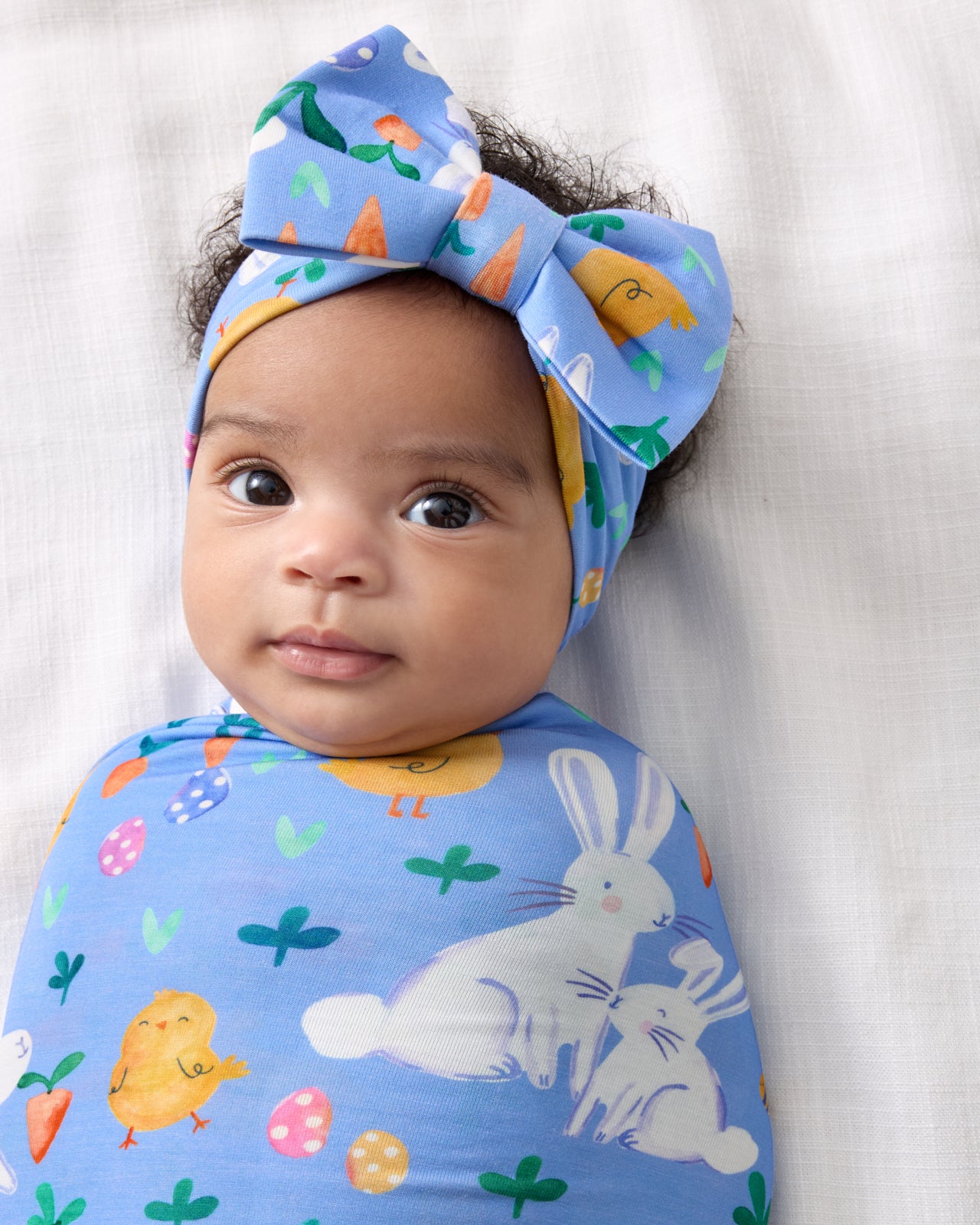Bunny Patch Swaddle & Luxe Bow Headband Set - Image 3