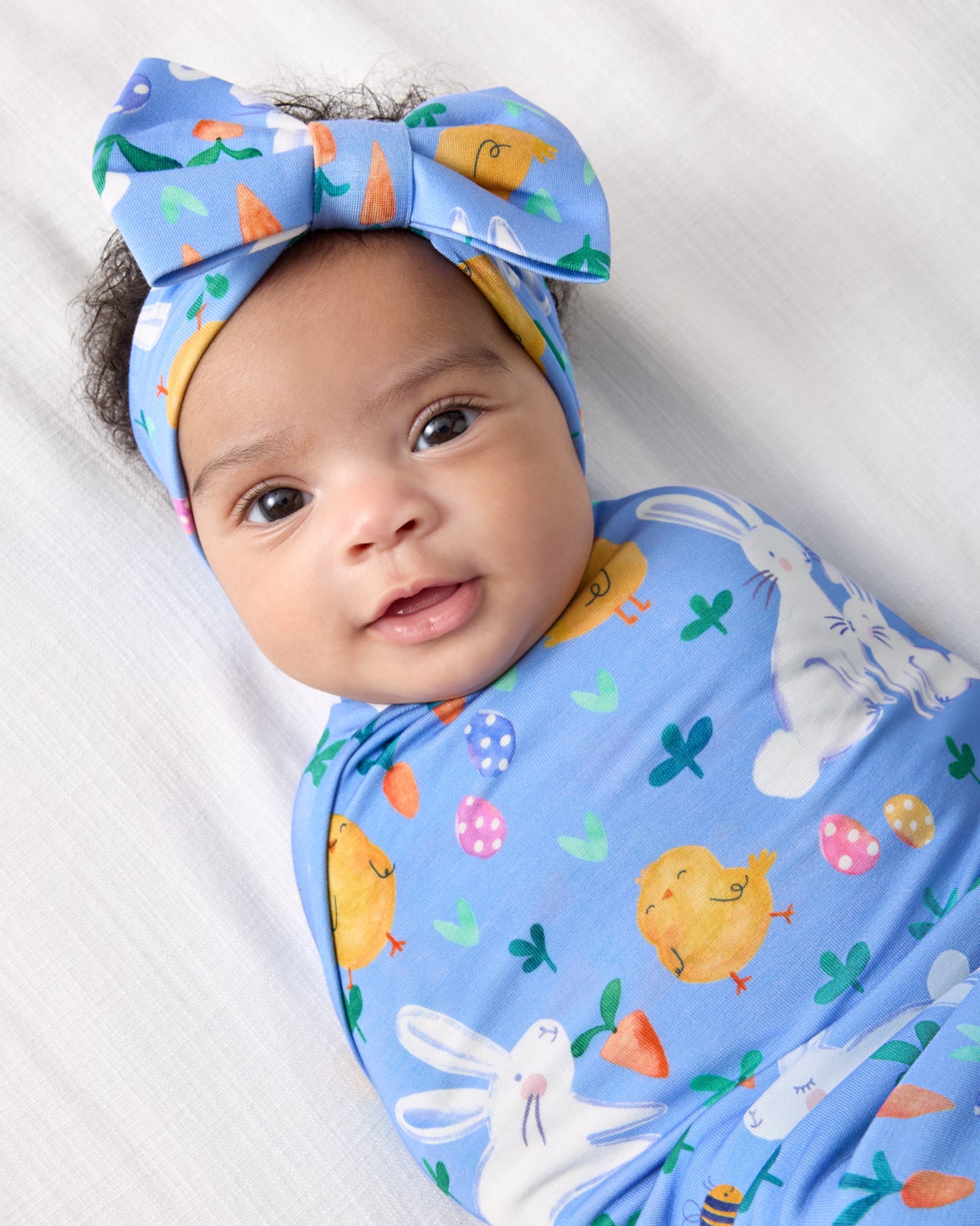 Bunny Patch Swaddle & Luxe Bow Headband Set - Image 2