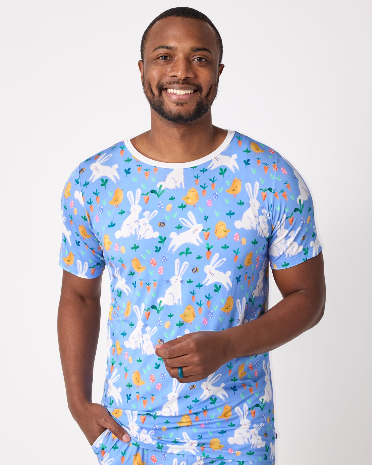 Bunny Patch Men's Short Sleeve Pajama Top