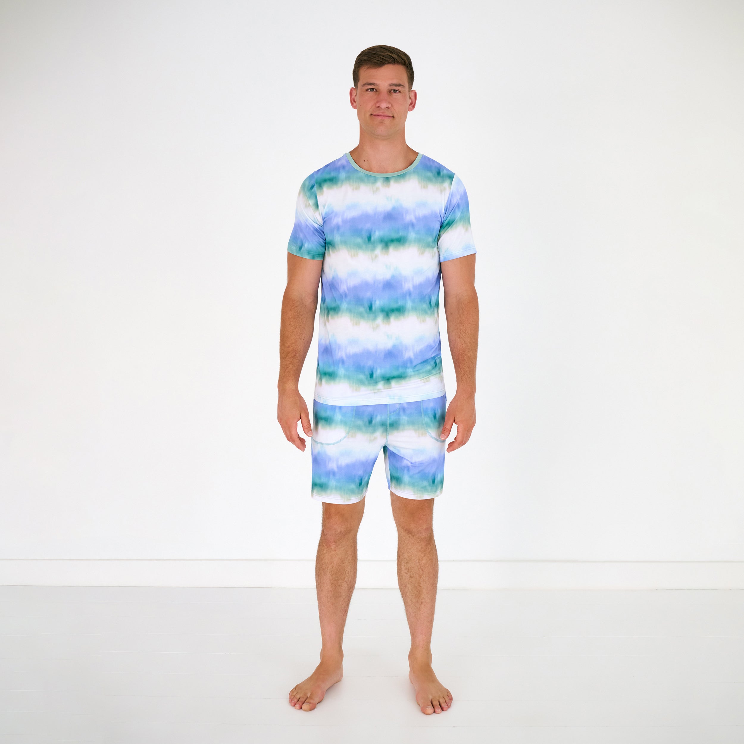 Blue Cosmic Mist Men's Pajama Shorts - Image 2