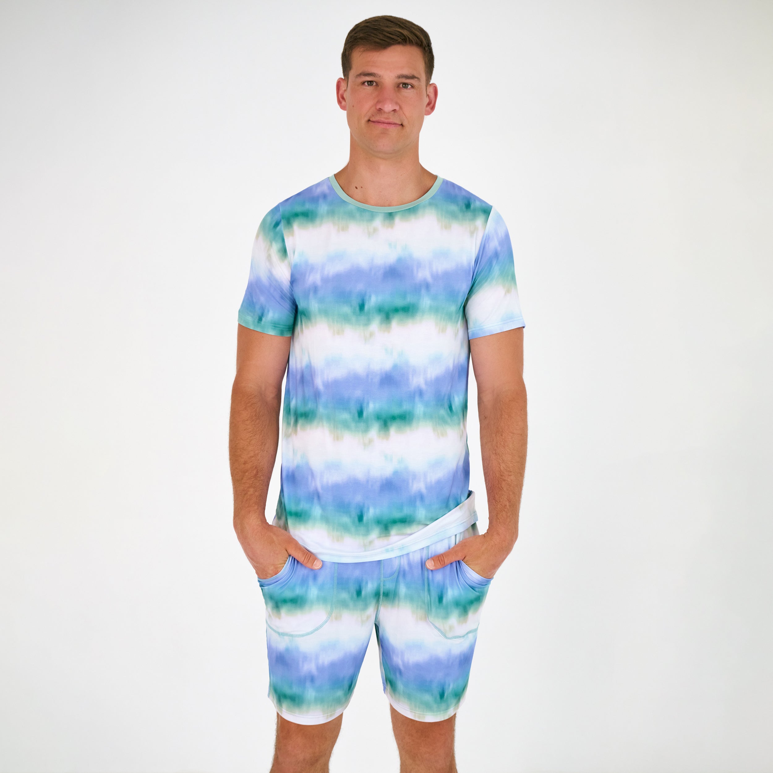 Blue Cosmic Mist Men's Pajama Shorts - Image 5