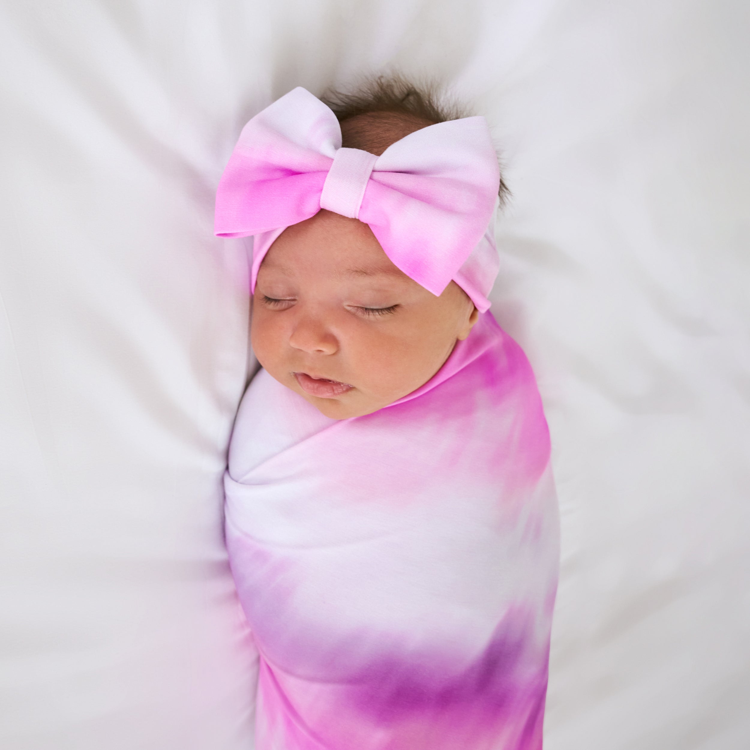 Pink Cosmic Mist Swaddle & Luxe Bow Headband Set - Image 2