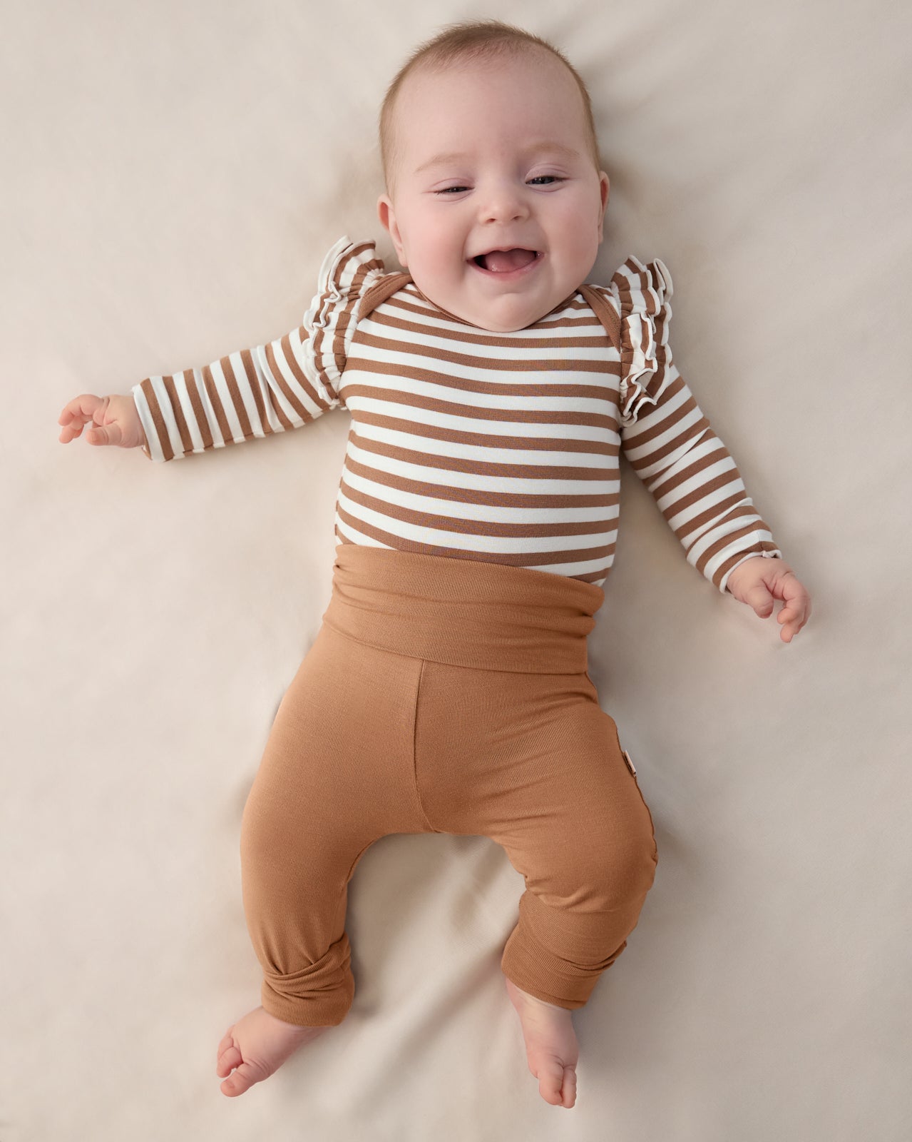 Chestnut Brown Fold Over Legging - Image 3