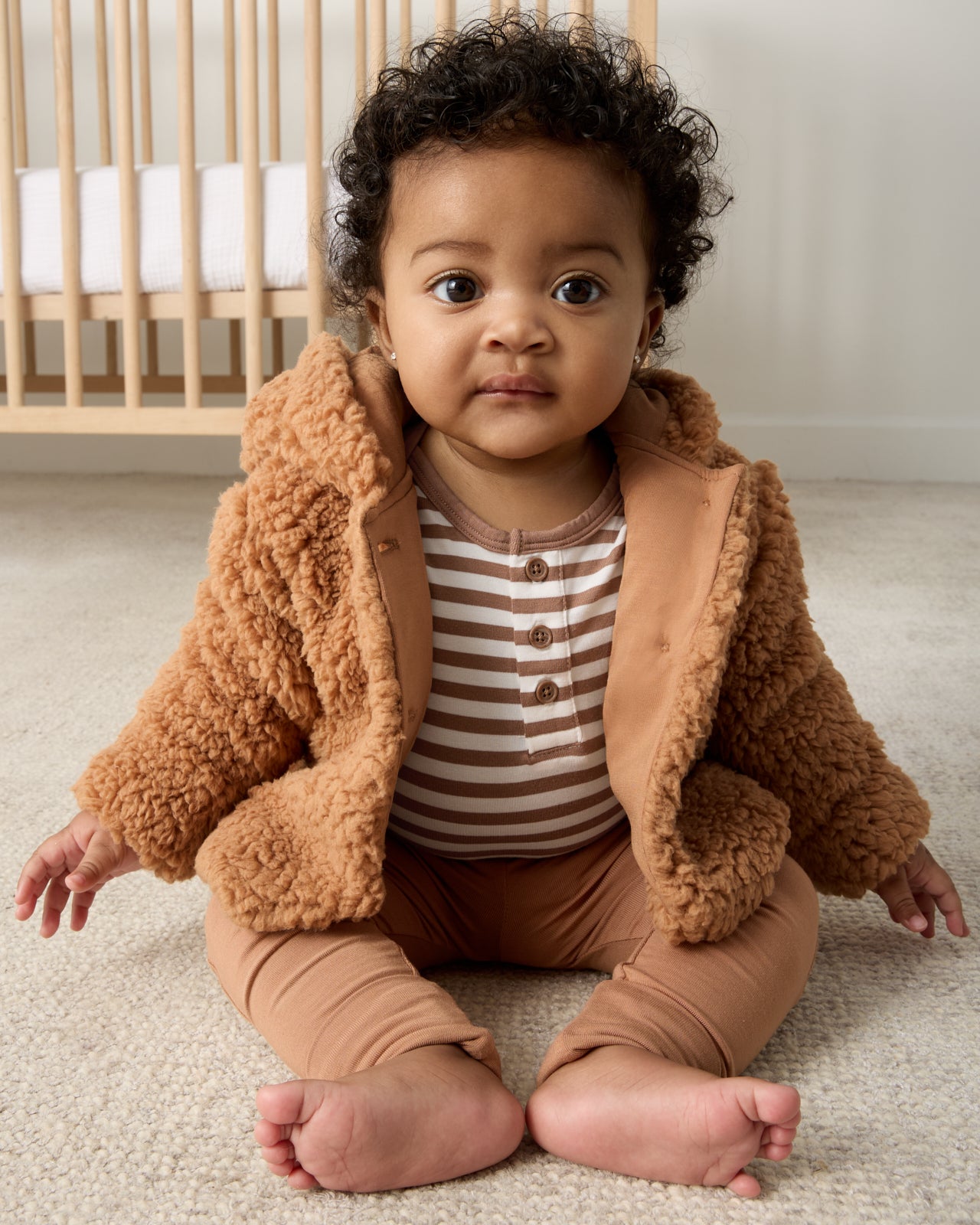Chestnut Brown Sherpa Baby Jacket - Image 2