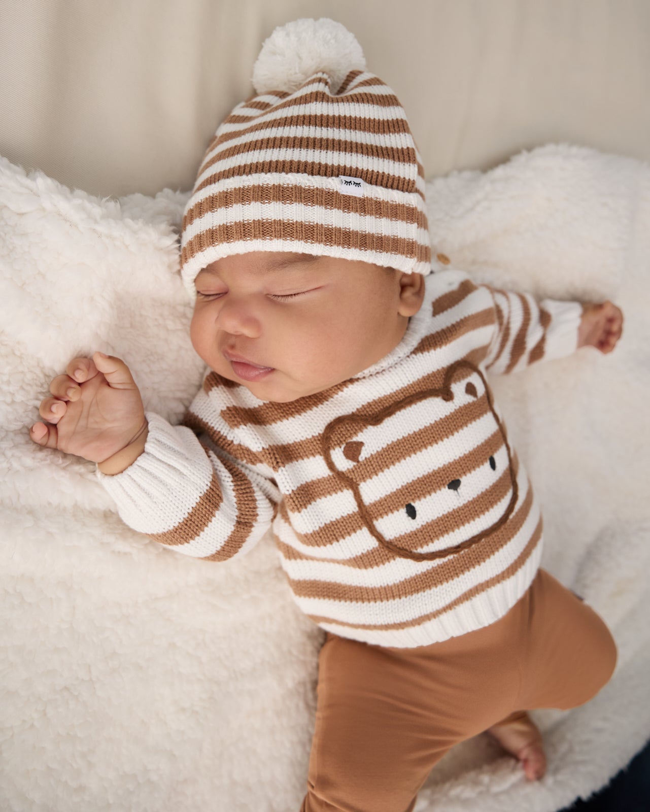 Chestnut Brown Stripe Bear Sweater - Image 2