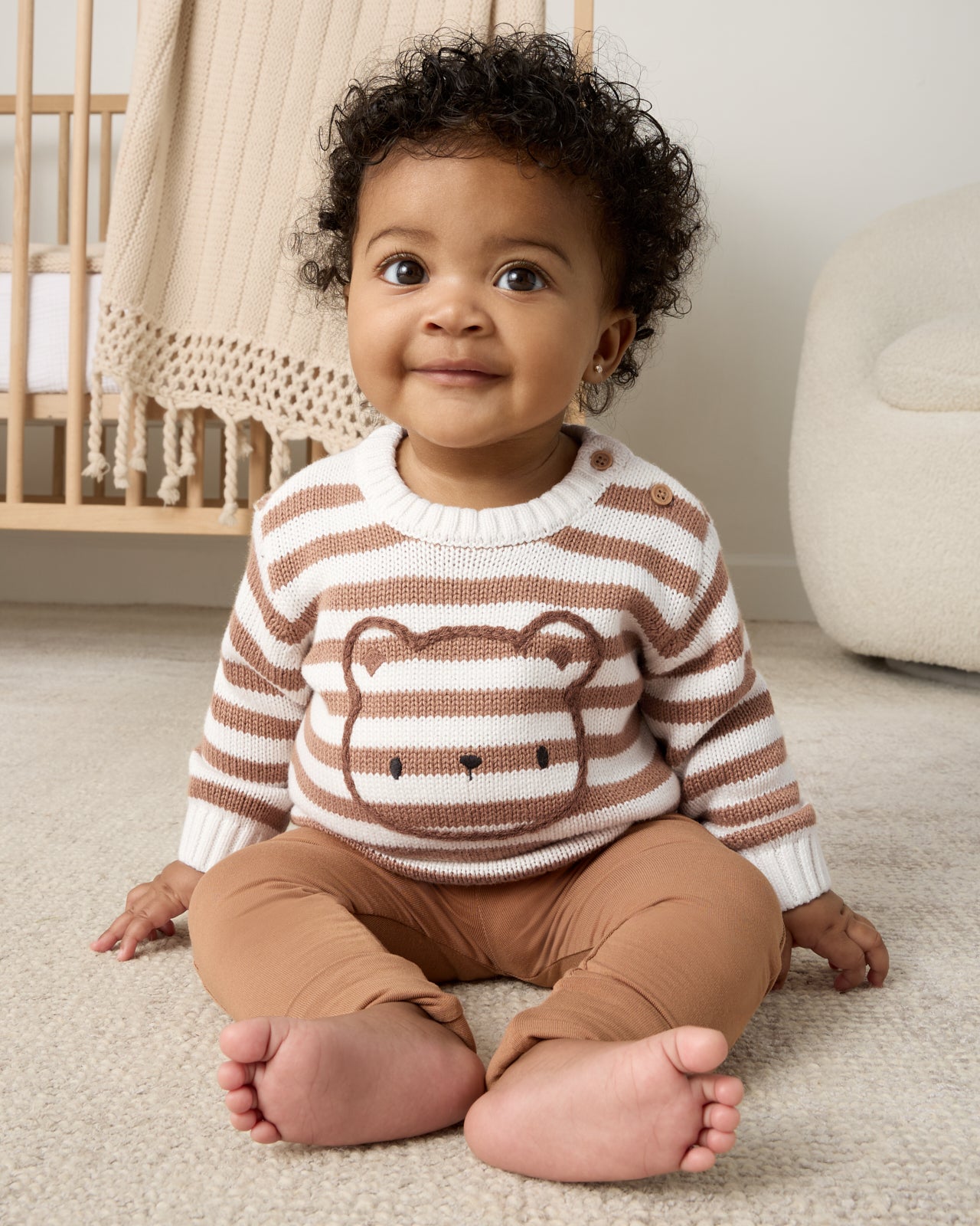 Chestnut Brown Stripe Bear Sweater - Image 4