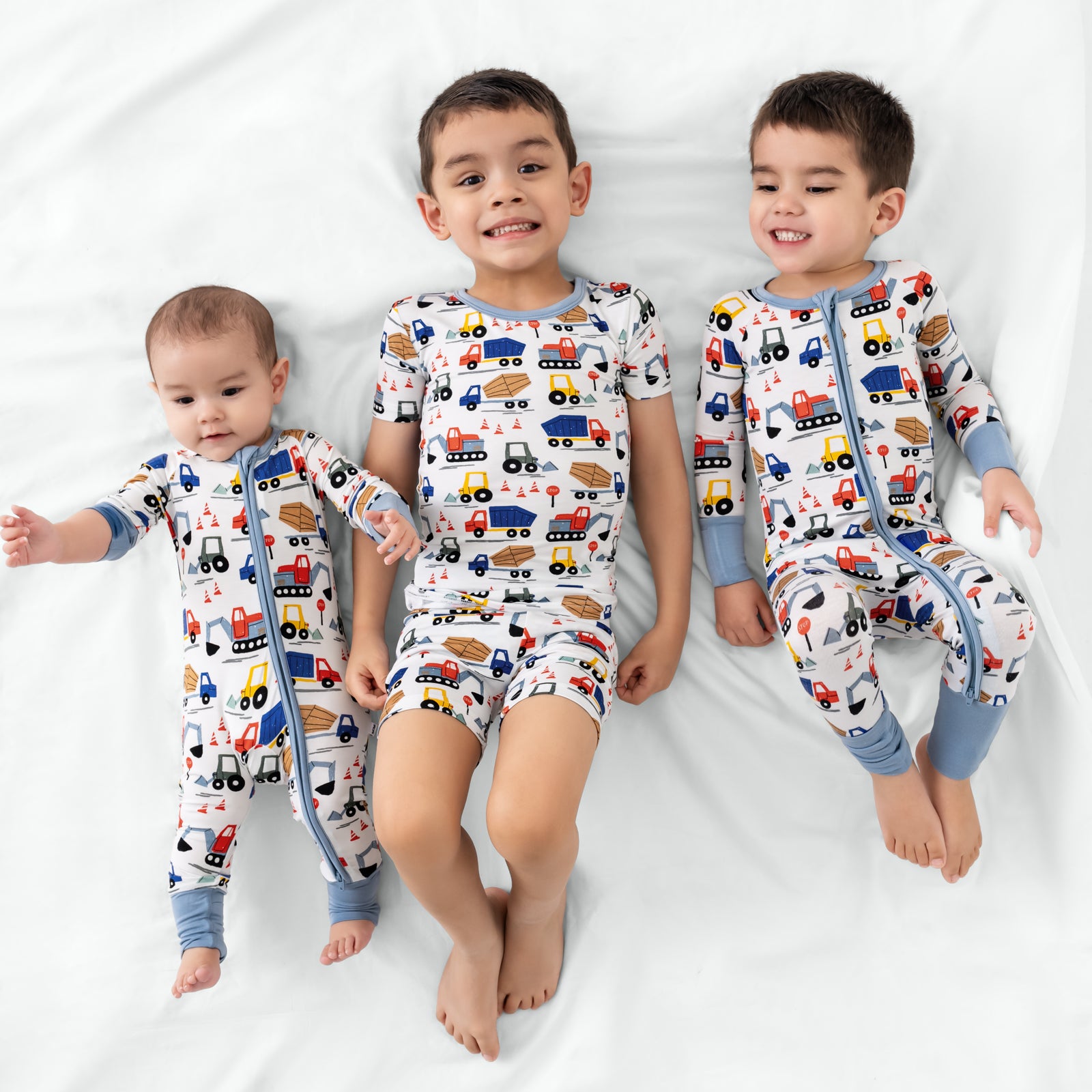 Construction Two-Piece Short Sleeve & Shorts Pajama Set - Image 4