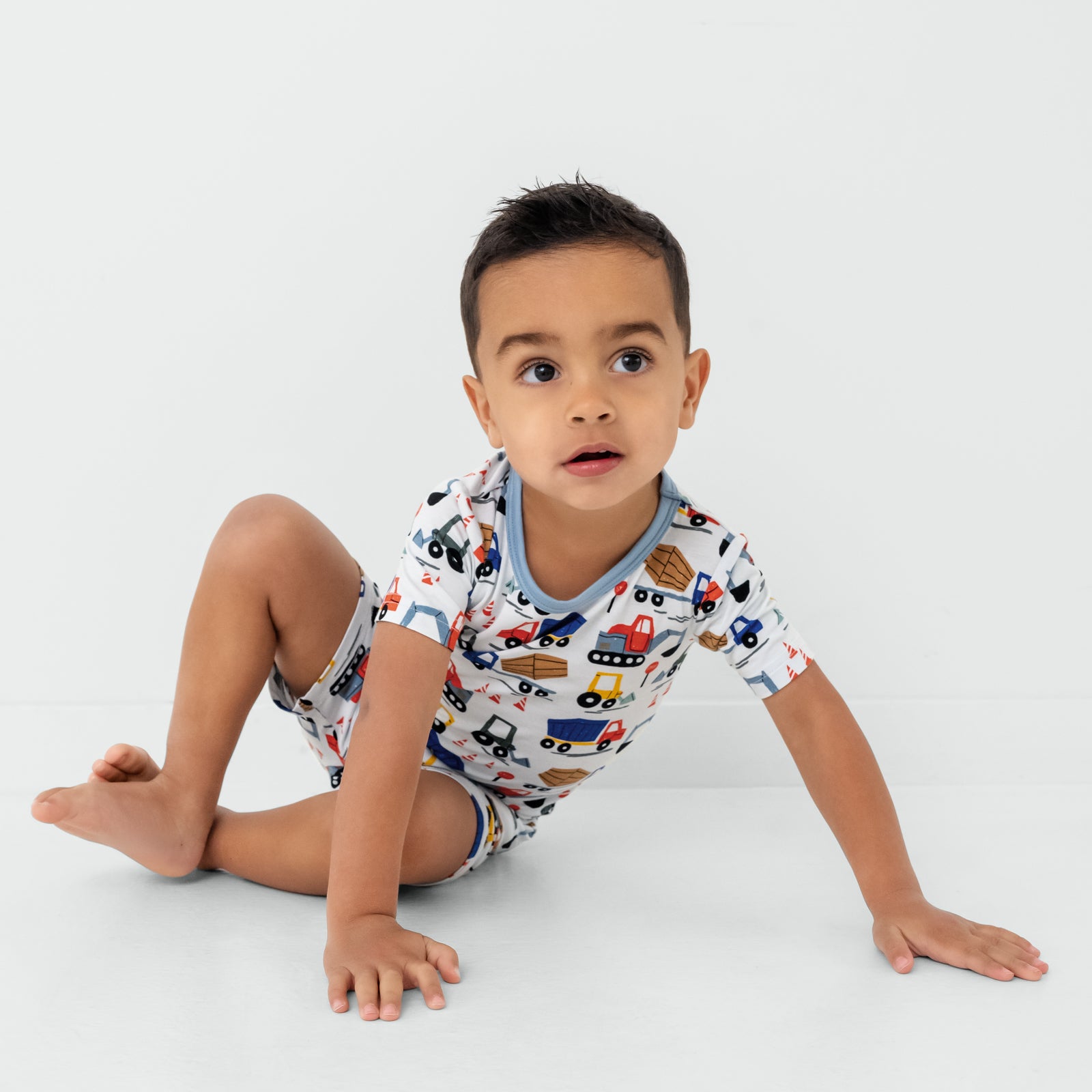 Construction Two-Piece Short Sleeve & Shorts Pajama Set - Image 2