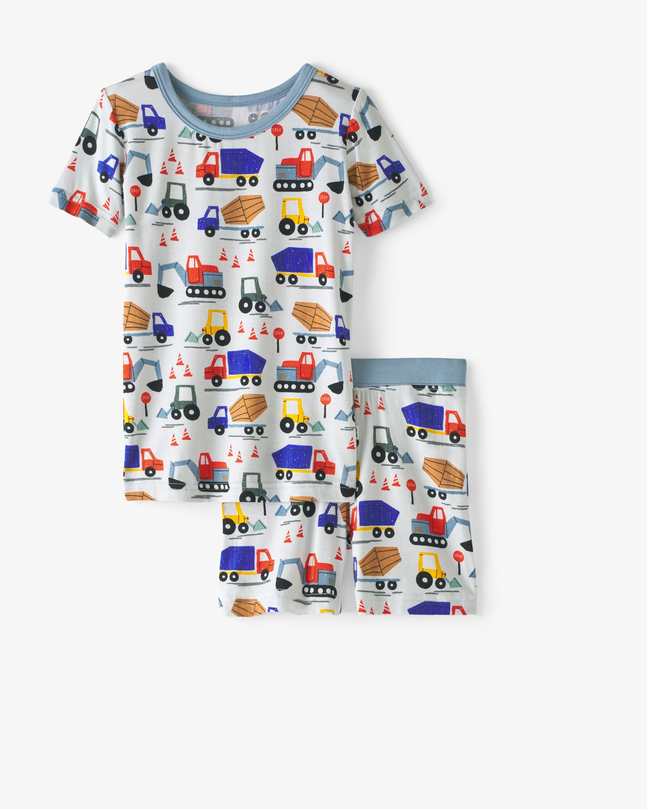 Construction Two-Piece Short Sleeve & Shorts Pajama Set - Image 3