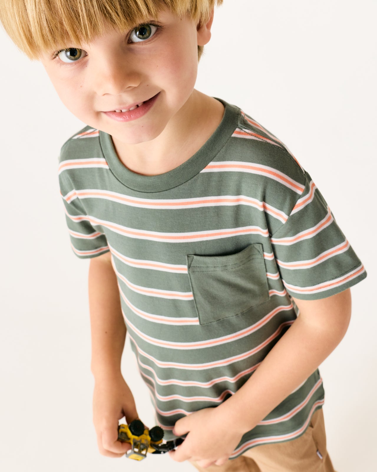 Moss Stripe Relaxed Pocket Tee - Image 4