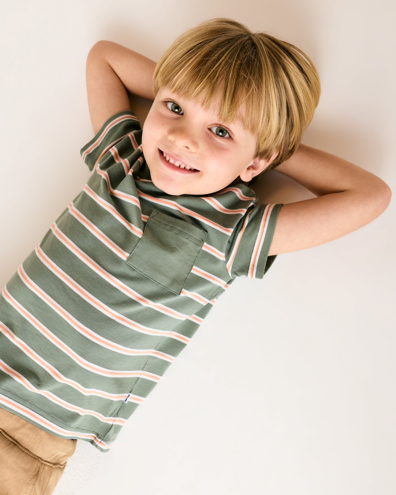 Moss Stripe Relaxed Pocket Tee