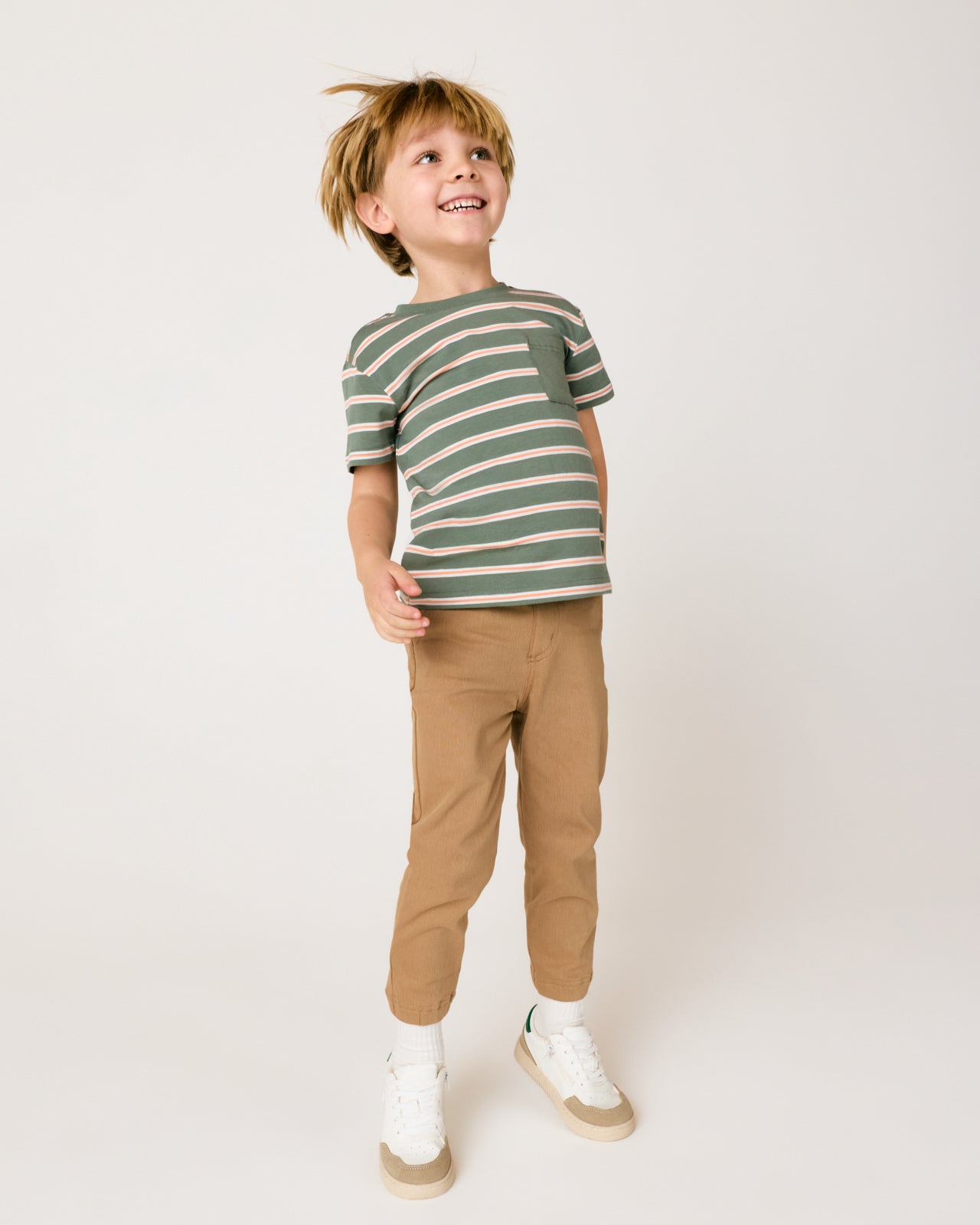 Moss Stripe Relaxed Pocket Tee - Image 2