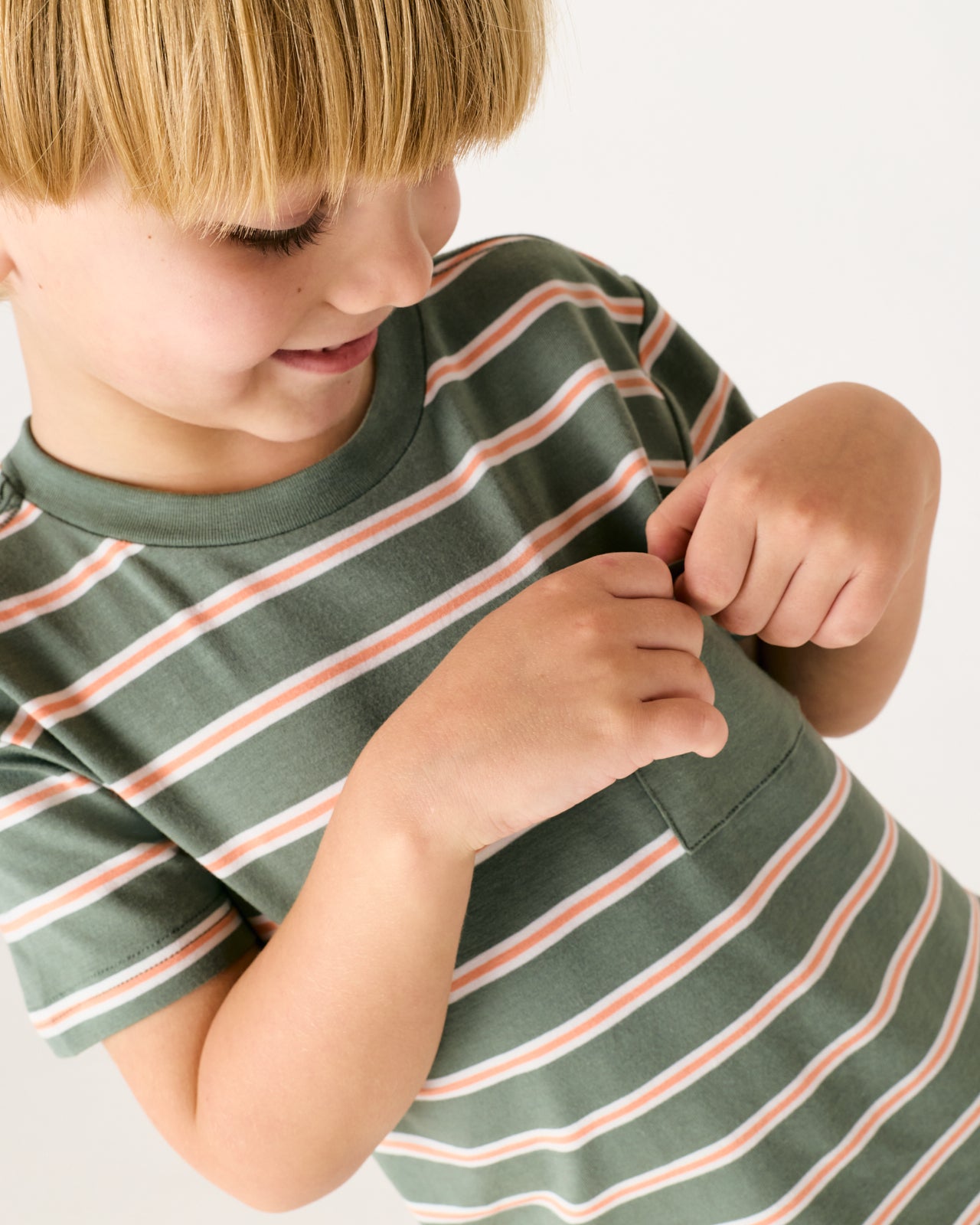 Moss Stripe Relaxed Pocket Tee - Image 5