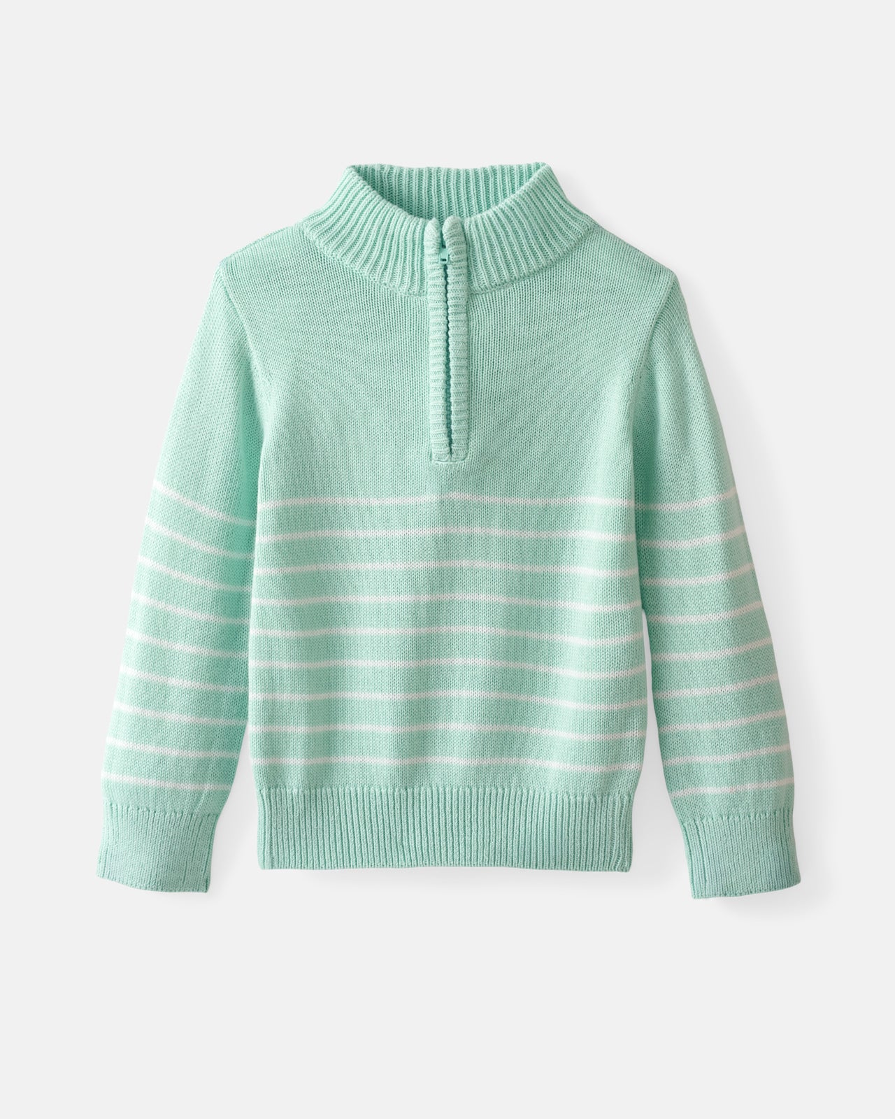 Pastel Green Stripe Zip Sweater - Image 4