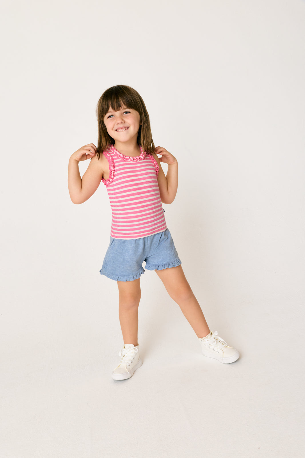Heather Blue Ruffle Shorts - Image 4