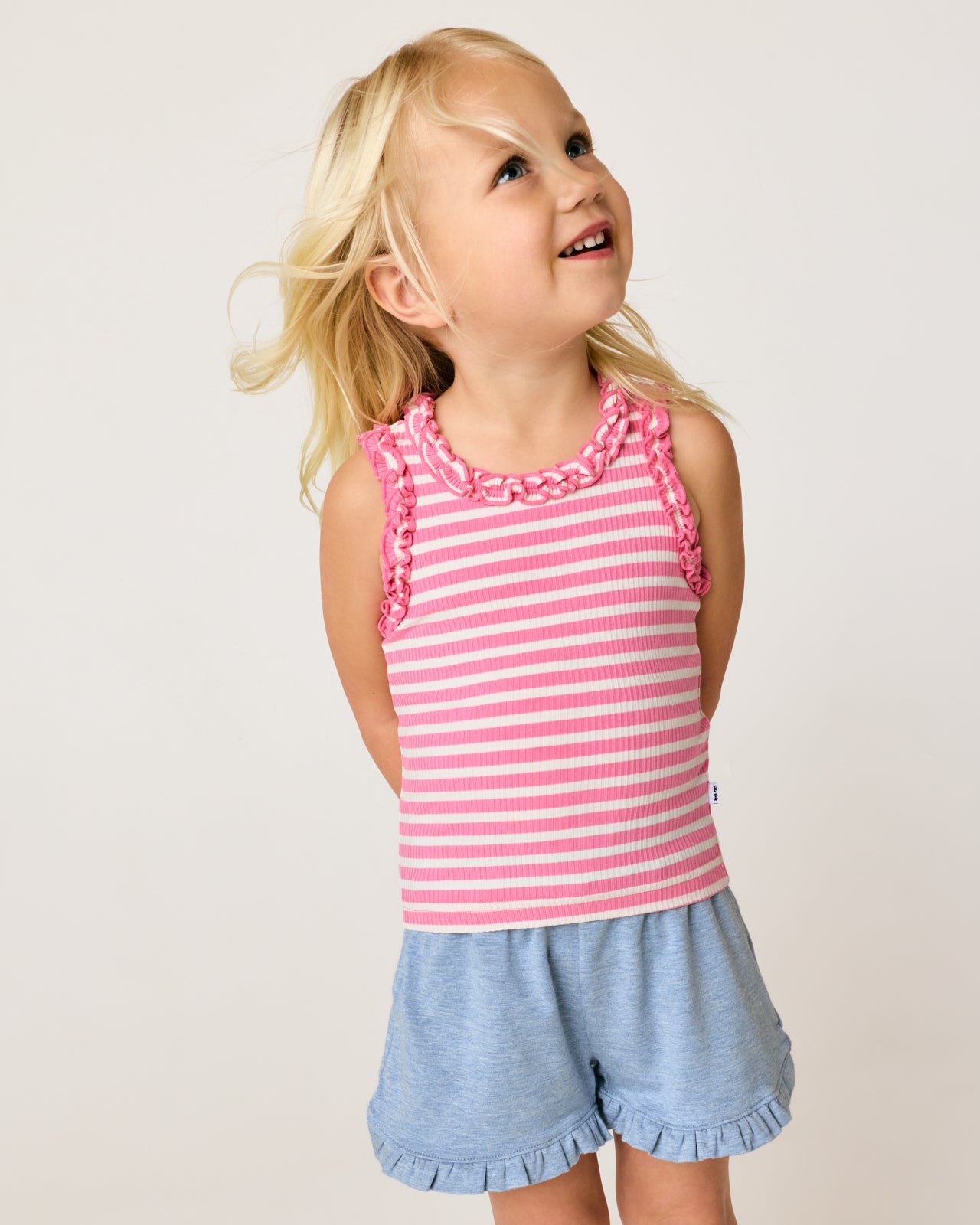 Heather Blue Ruffle Shorts - Image 3