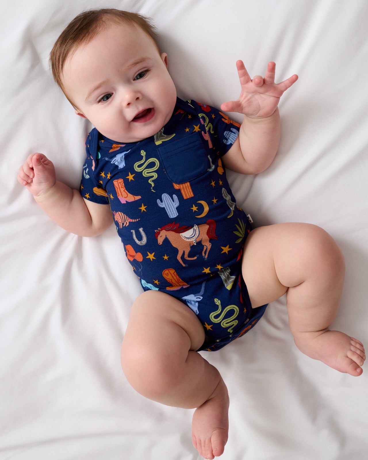 Blue Rancher Roundup Pocket Bodysuit - Image 2