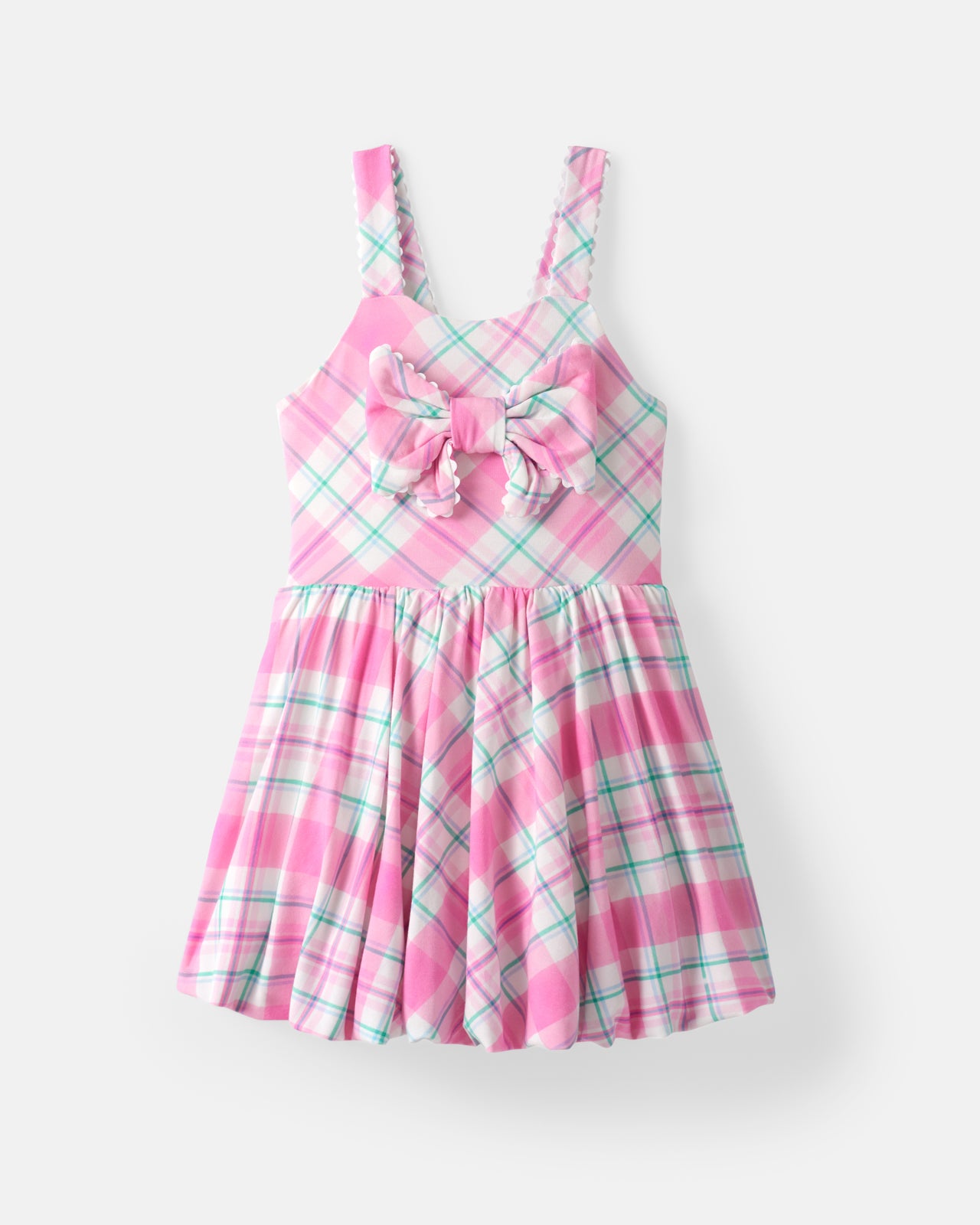 Springtime Plaid Bow Bubble Dress - Image 7