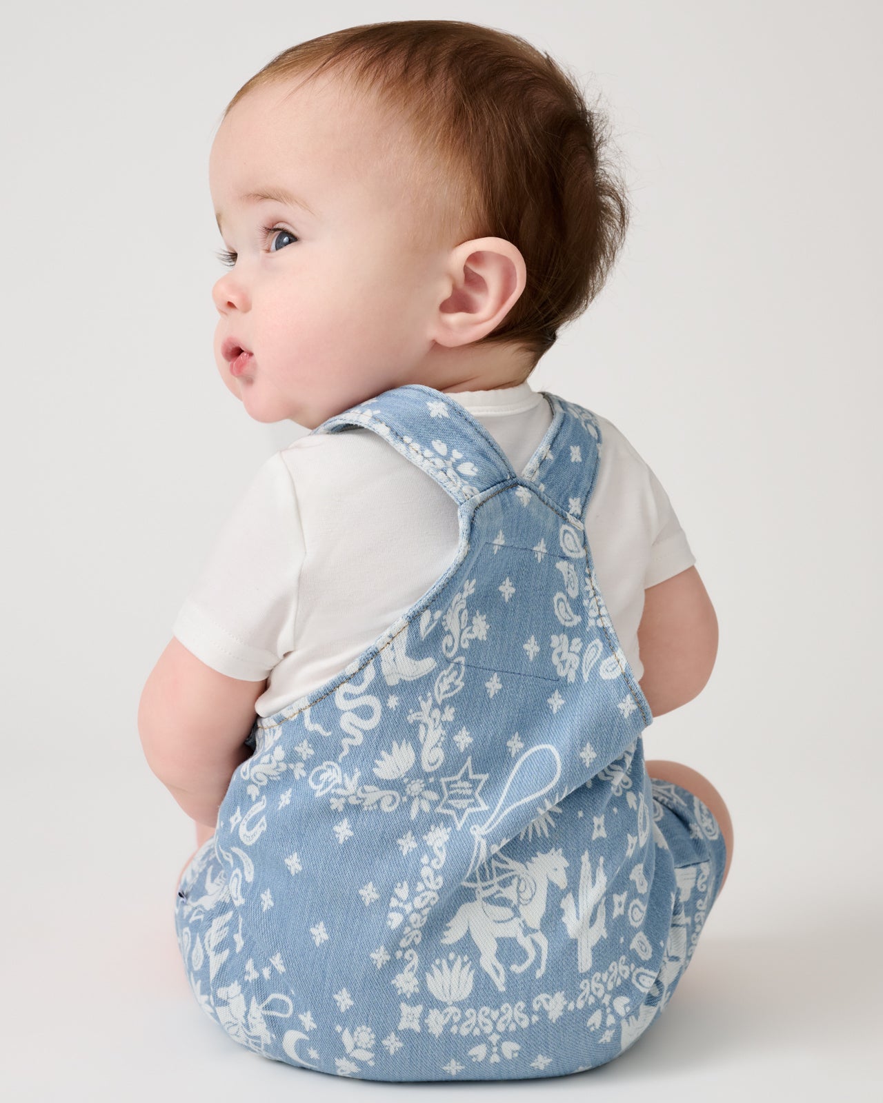 Bandana Blues Denim Shorty Overall Romper - Image 4