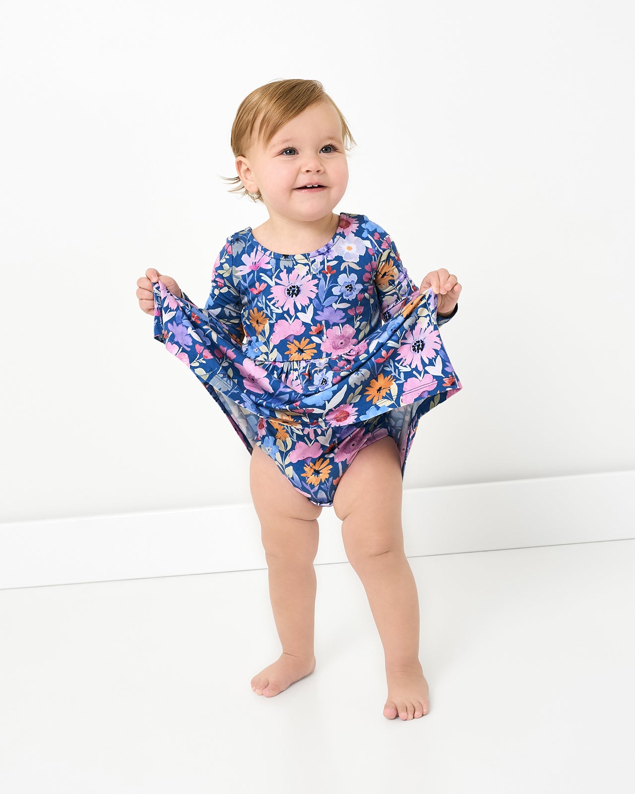 Dusk Blooms Bow Back Skater Dress with Bodysuit - Image 3