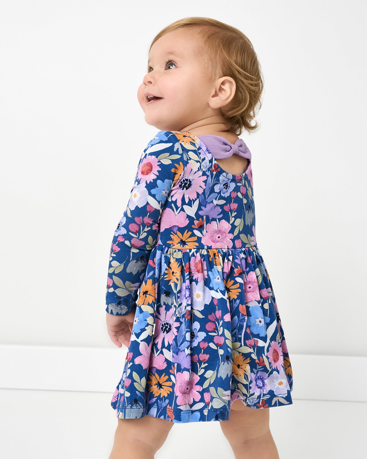 Dusk Blooms Bow Back Skater Dress with Bodysuit - Image 2