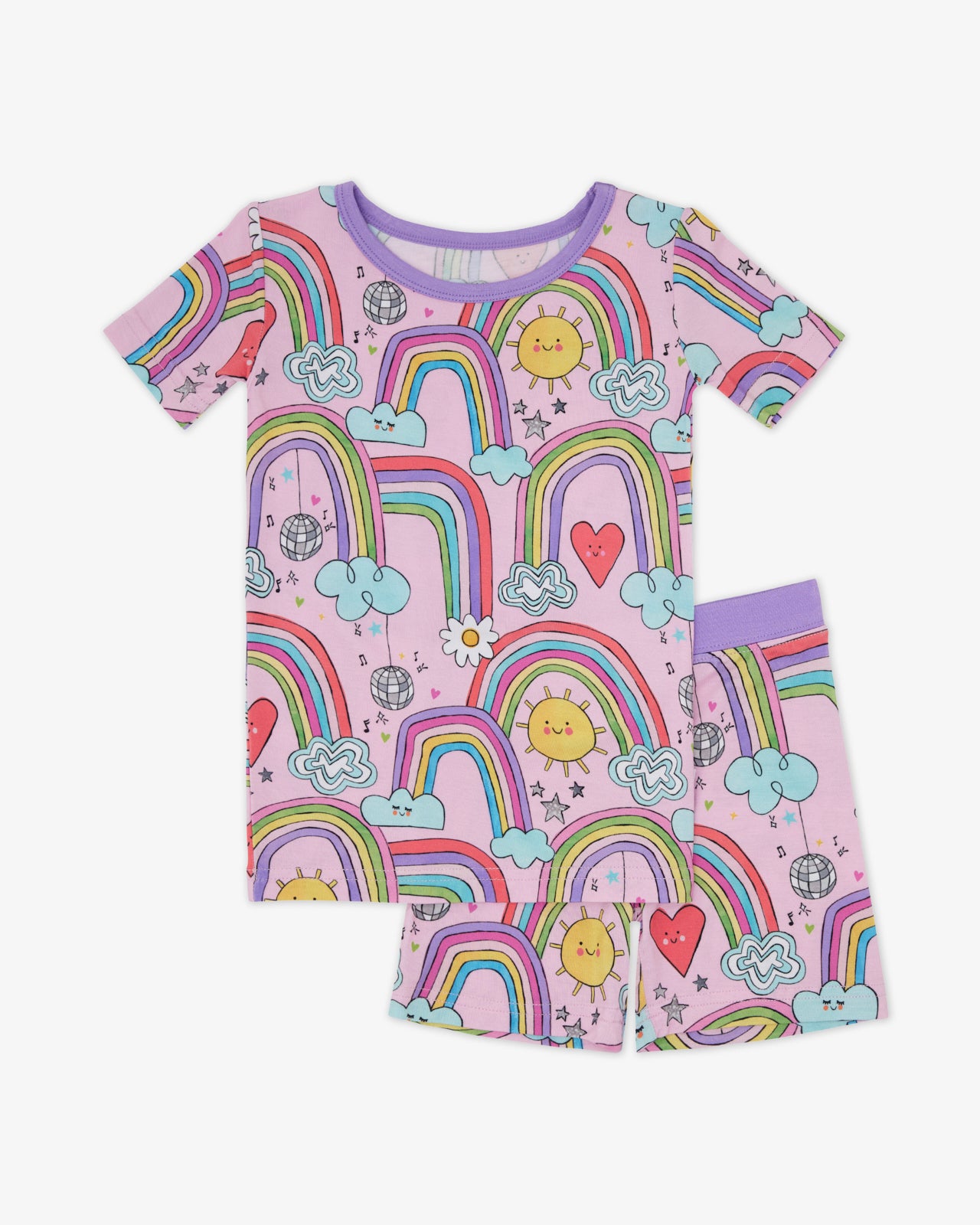 Disco Rainbows Two-Piece Short Sleeve & Shorts Pajama Set - Image 5