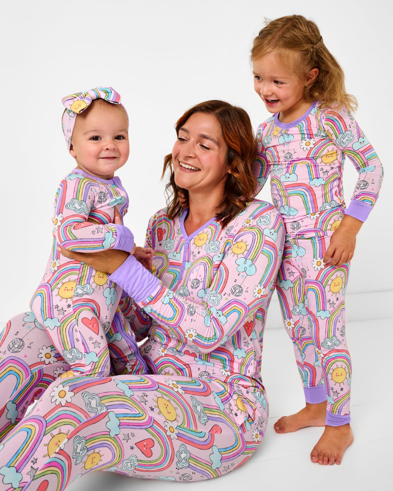Disco Rainbows Women's Long Sleeve Pajama Top - Image 4