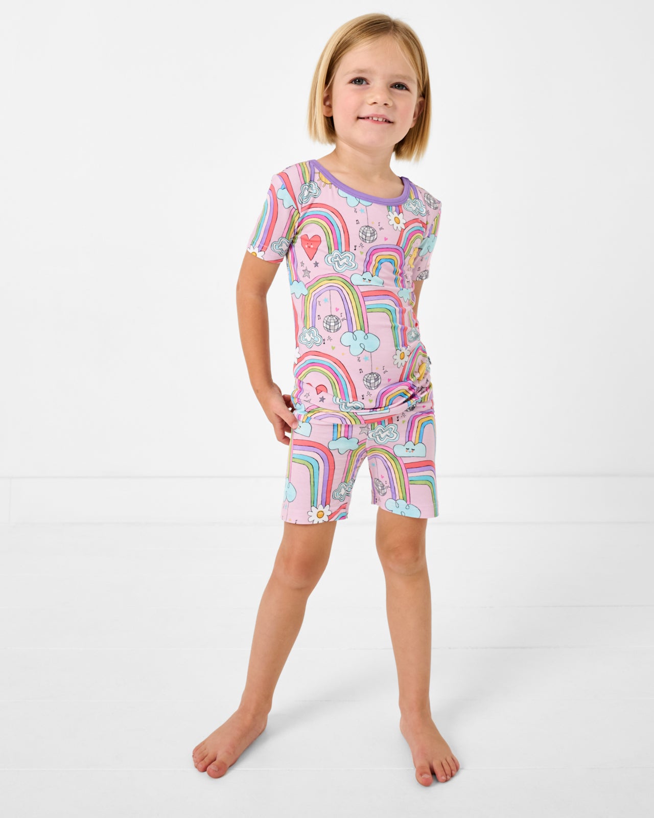 Disco Rainbows Two-Piece Short Sleeve & Shorts Pajama Set - Image 3