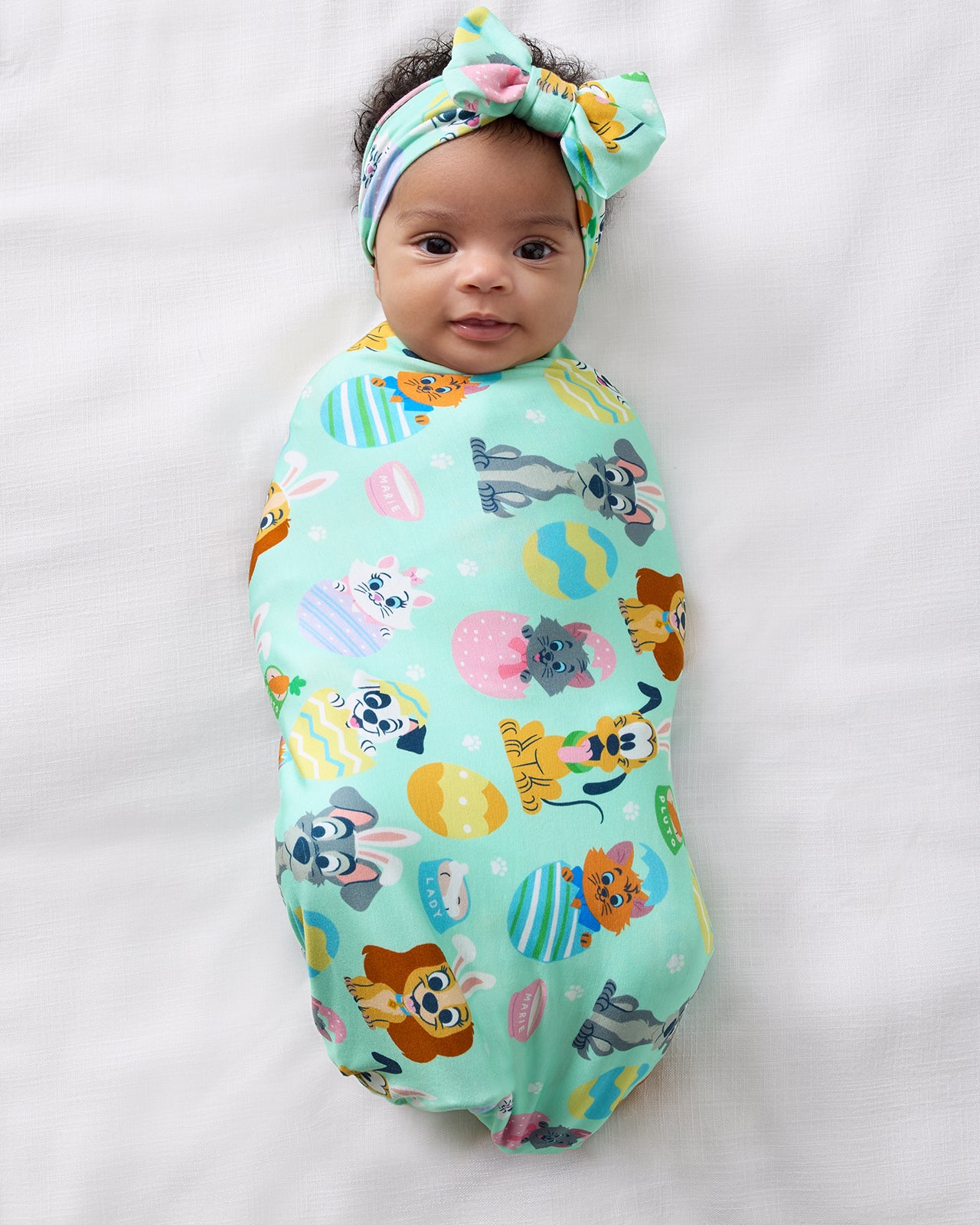 Disney Peekaboo Pets Swaddle & Luxe Bow Headband Set