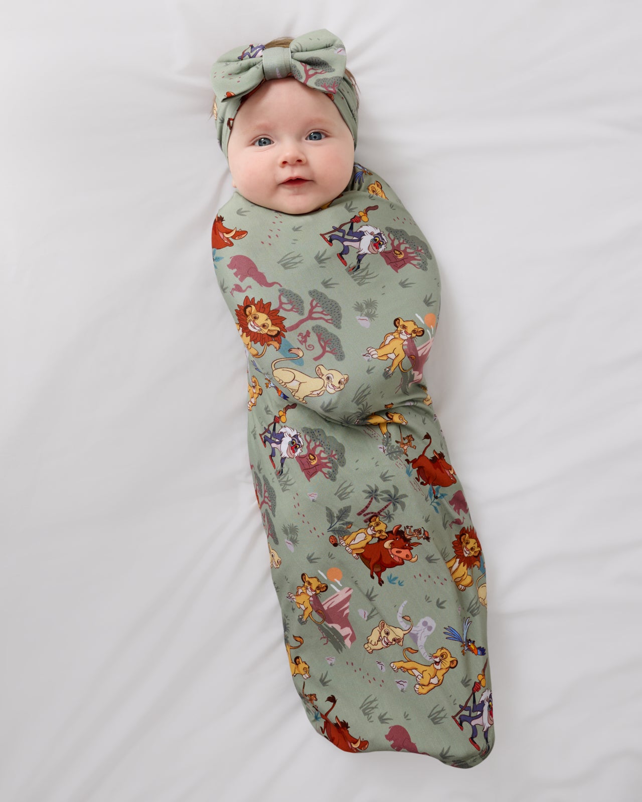 Disney Simba's Safari Swaddle & Luxe Bow Headband Set