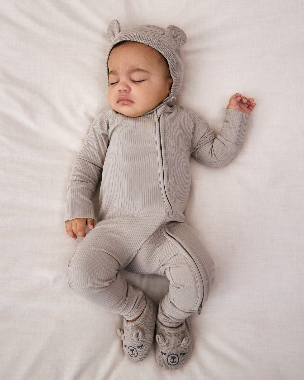 Dove Gray Ribbed Zippy - Image 4