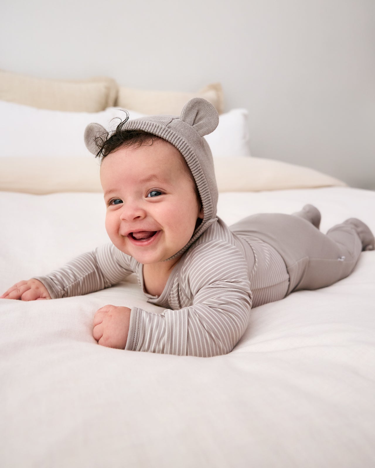 Dove Gray Bear Bonnet - Image 2