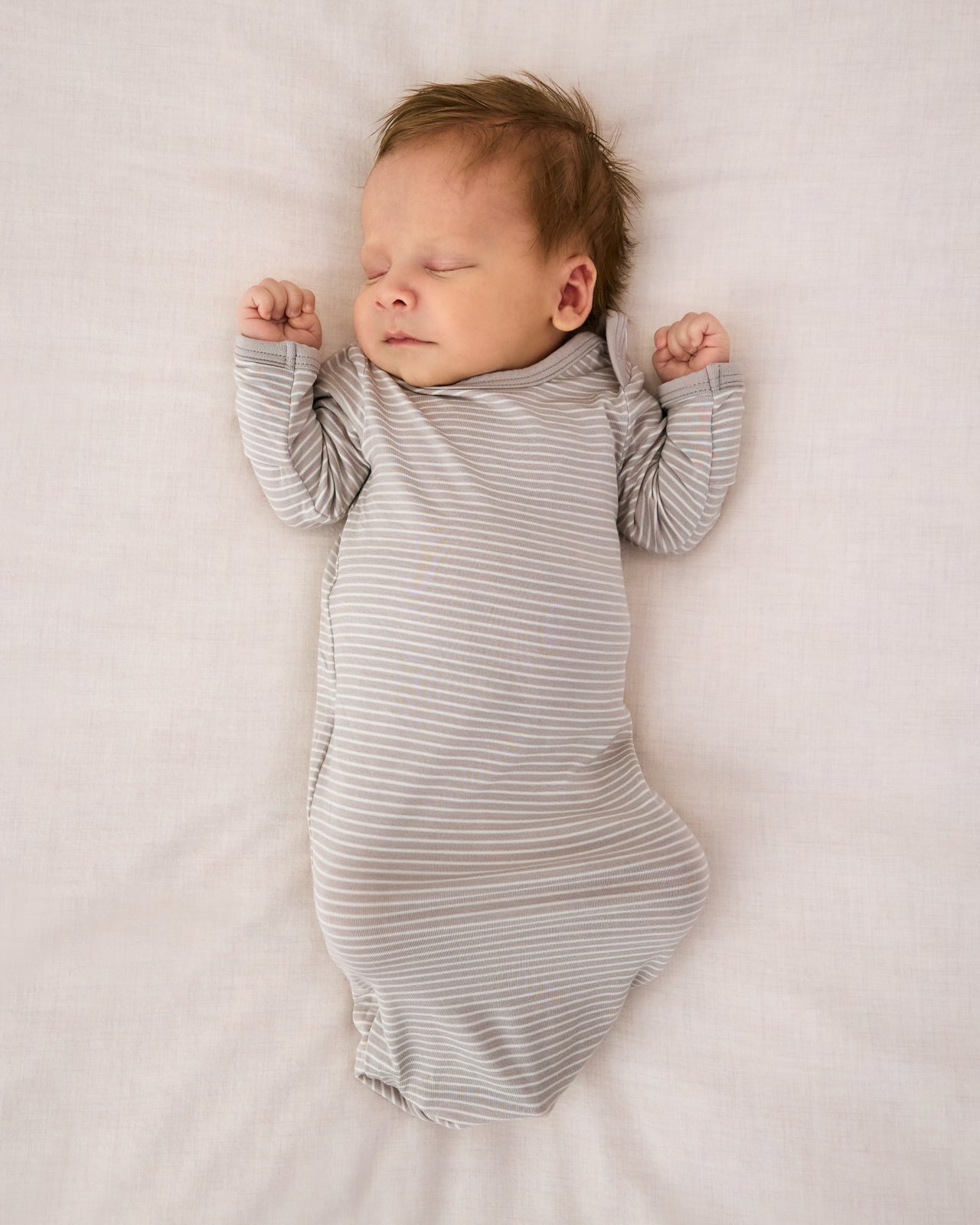 Dove Gray Stripe Infant Gown