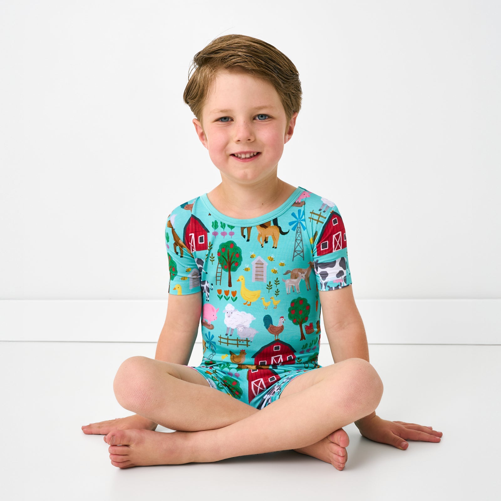 Blue Farm Fam Two-Piece Short Sleeve & Shorts Pajama Set - Image 2