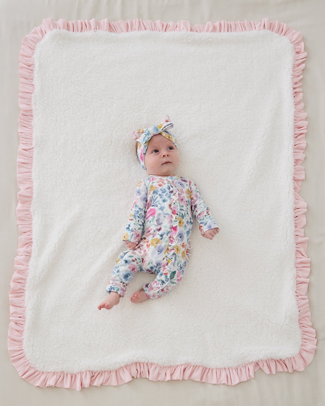 Prima Pink Ribbed Ruffle Mini Cloud Blanket® - Image 2