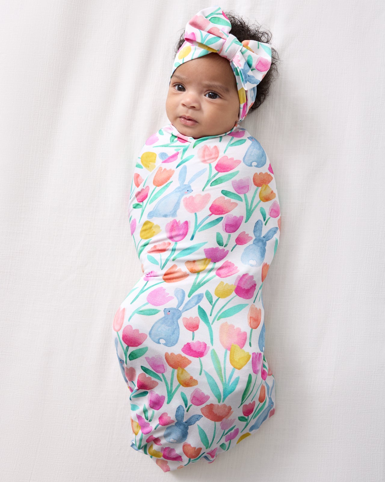 Garden Hop Swaddle & Luxe Bow Headband Set - Image 3
