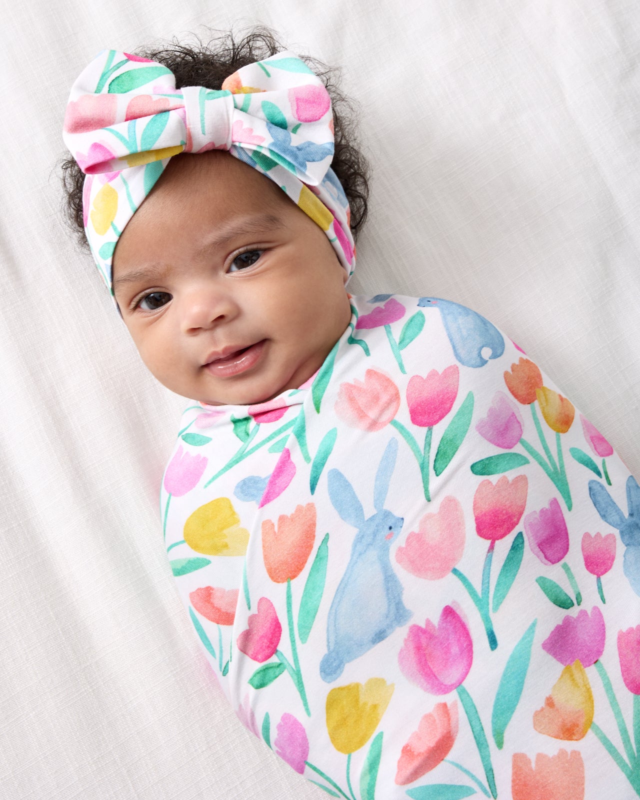 Garden Hop Swaddle & Luxe Bow Headband Set - Image 4