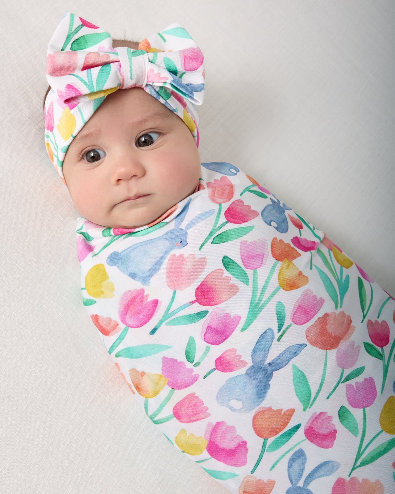 Garden Hop Swaddle & Luxe Bow Headband Set - Image 2