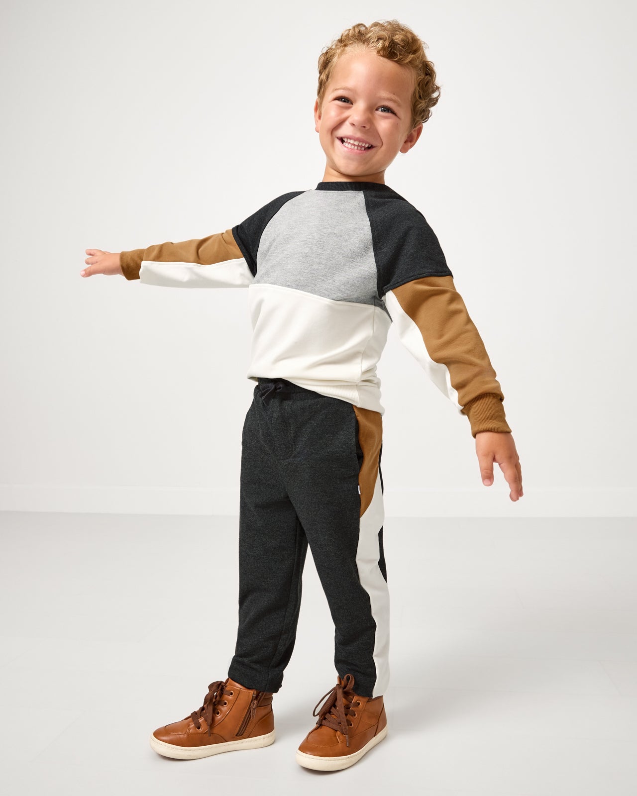 Heather Black Panel Jogger - Image 3