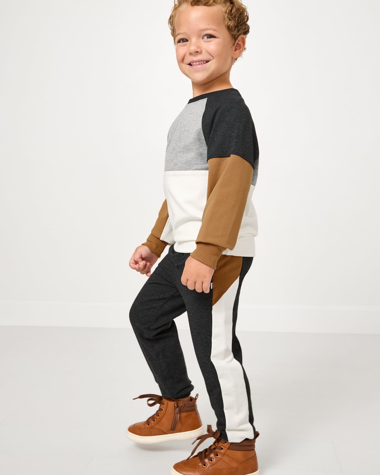 Heather Black Panel Jogger - Image 2