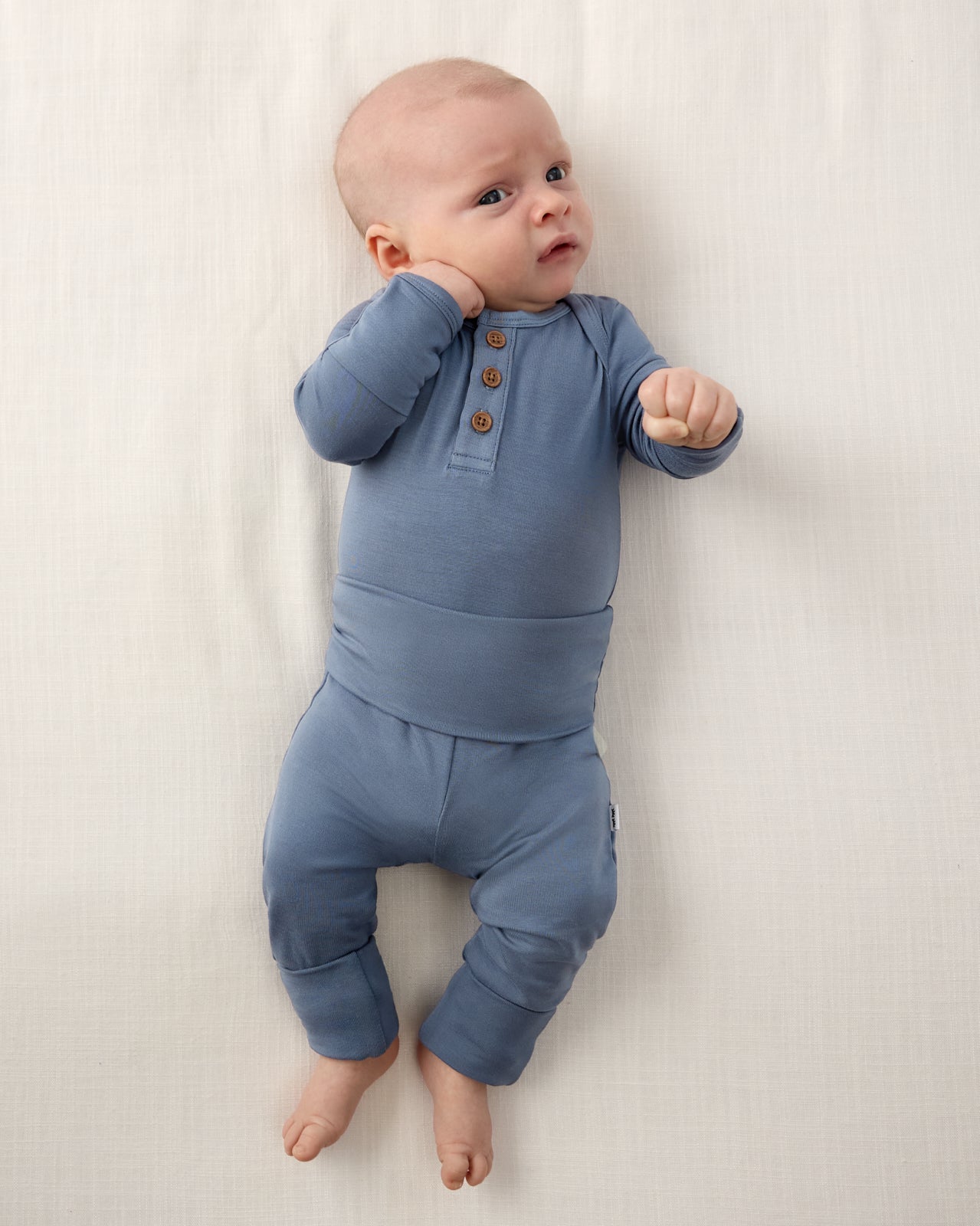 Hazy Blue Fold Over Legging - Image 3