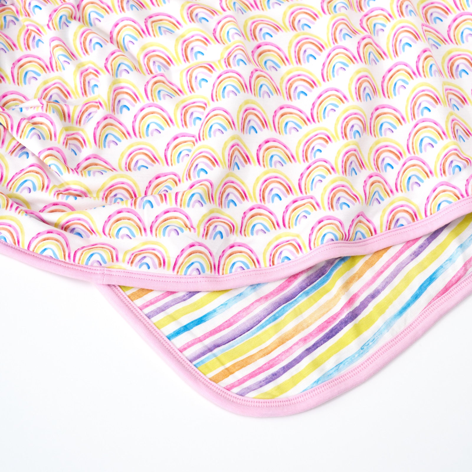 Pastel Rainbows & Sunrise Stripes Large Cloud Blanket® - Image 3