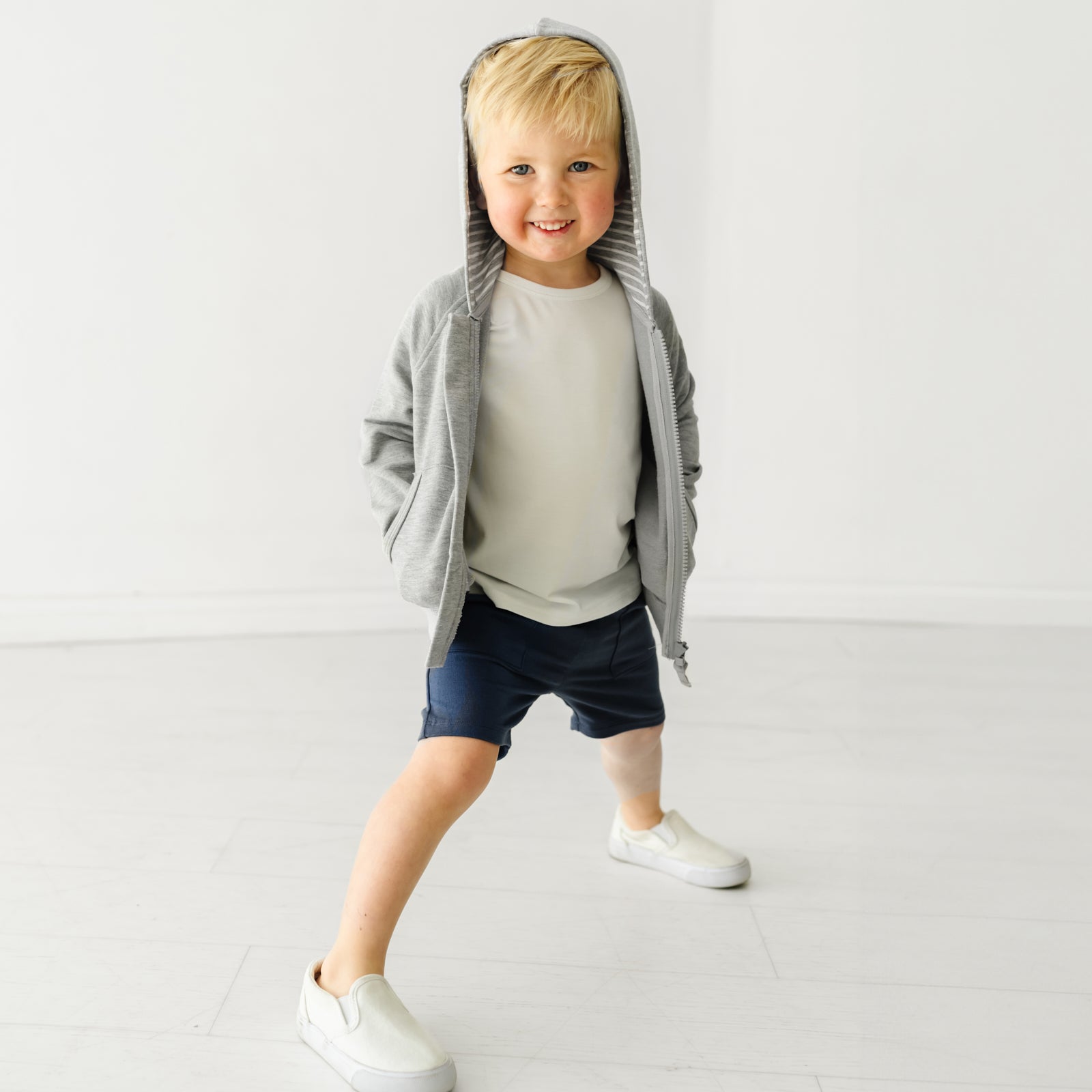 Heather Gray Zip Hoodie - Image 3