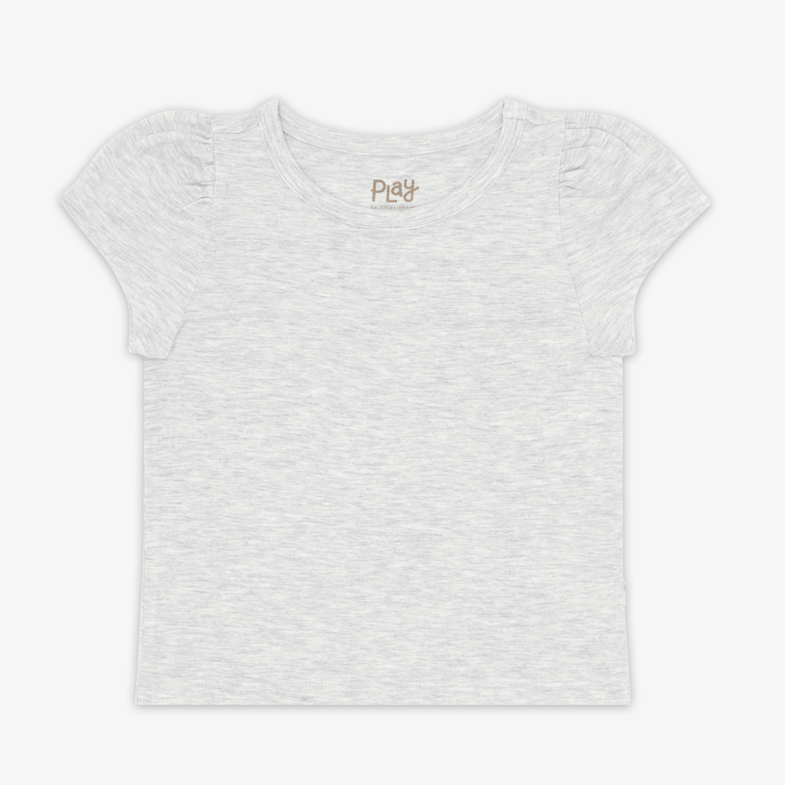 Light Heather Gray Puff Sleeve Tee - Image 3