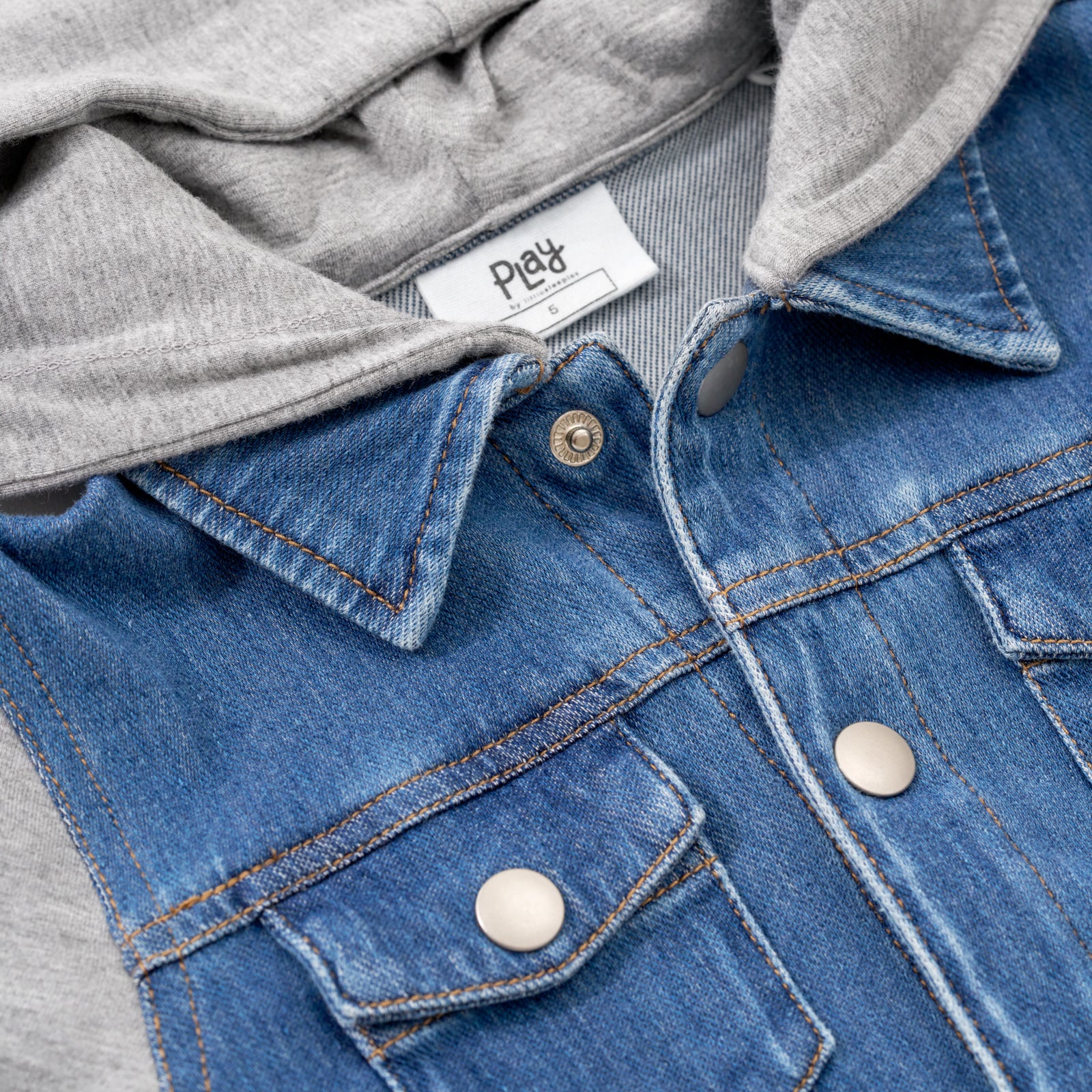 Midwash Blue/Gray Denim Jacket - Image 8