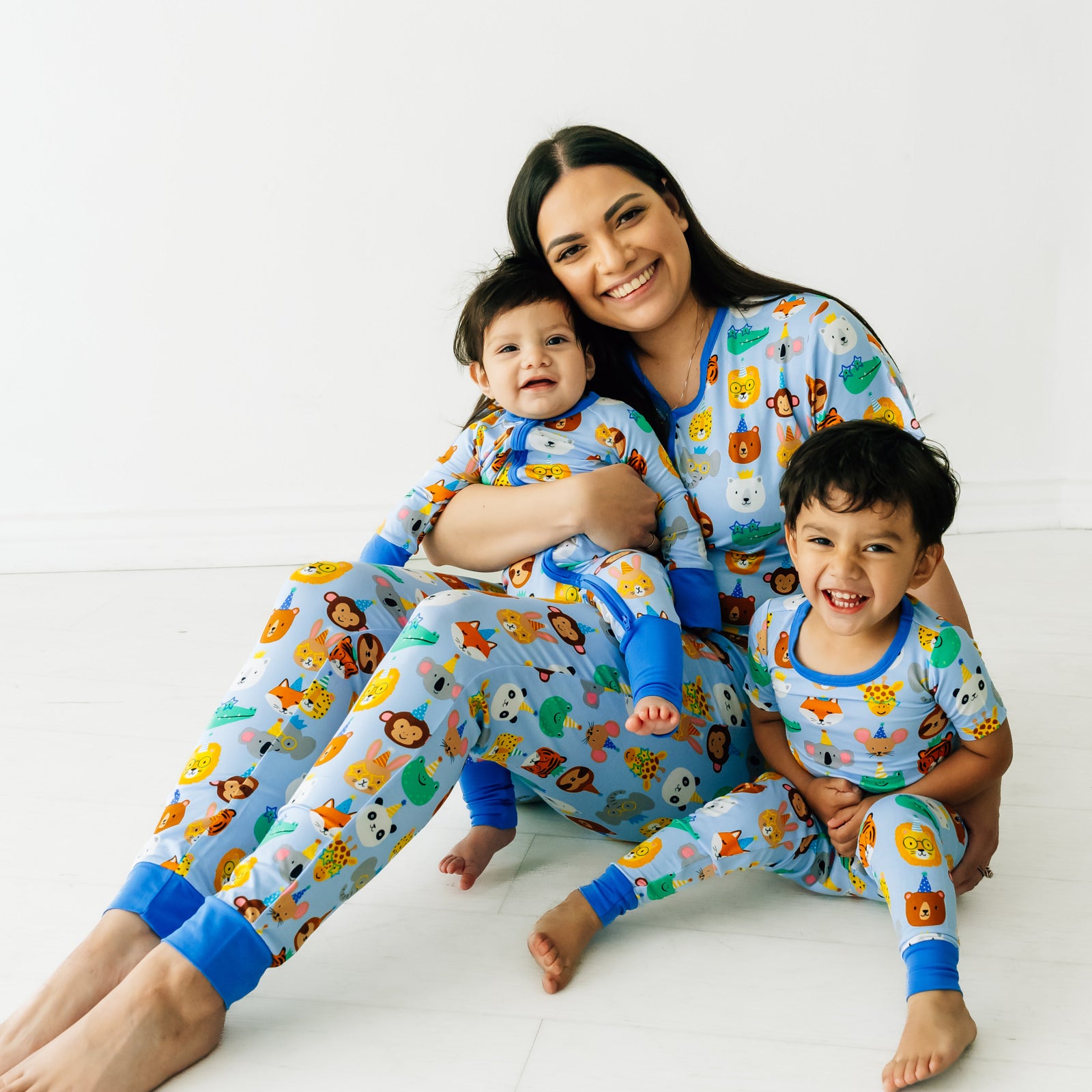 Blue Party Pals Women's Short Sleeve Pajama Top - Image 4
