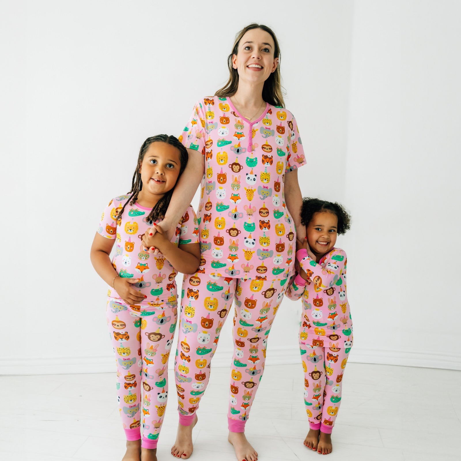 Pink Party Pals Two-Piece Short Sleeve Pajama Set - Image 3